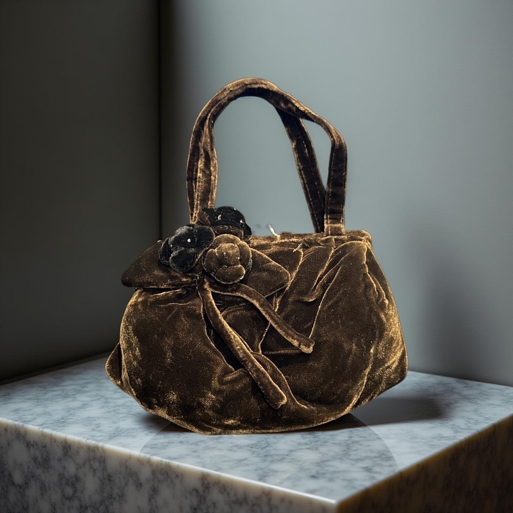 Luxurious Velvet Clutch in Rich Brown